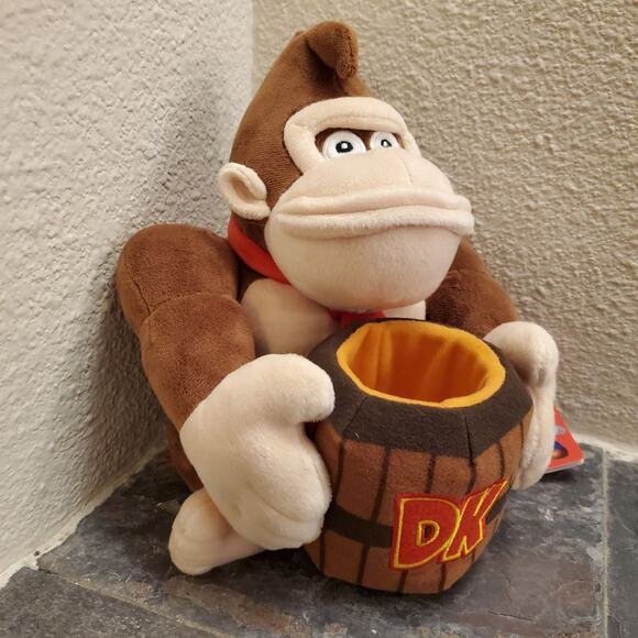 Plush - Donkey Kong, 10-inch w/ Barrel (NEW) - Super Mario - Nintendo - Picture 3 of 8